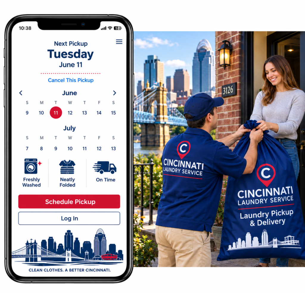 cincinnati laundry service schedule pickup app